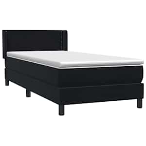 Box spring postel s matrací černá 90x210 cm samet - obrázek 4