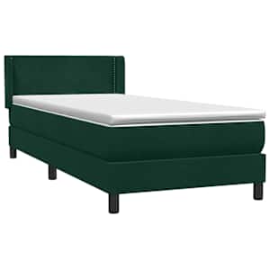 Box spring postel s matrací tmavě zelená 90x210 cm samet - obrázek 4