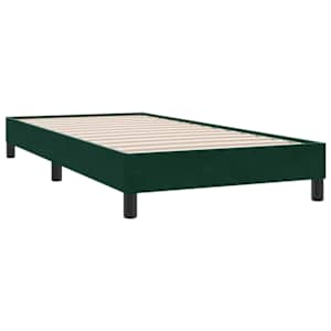 Box spring postel s matrací tmavě zelená 90x210 cm samet - obrázek 5