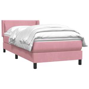 Box spring postel s matrací růžová 100x210 cm samet - obrázek 3