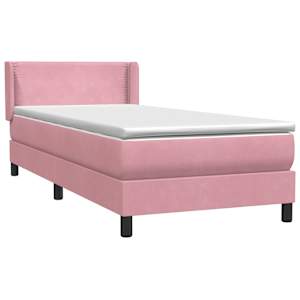 Box spring postel s matrací růžová 100x210 cm samet - obrázek 4