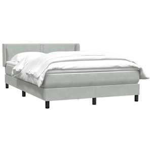 vidaXL Sommier &agrave; lattes de lit et matelas gris clair 140x210cm velours