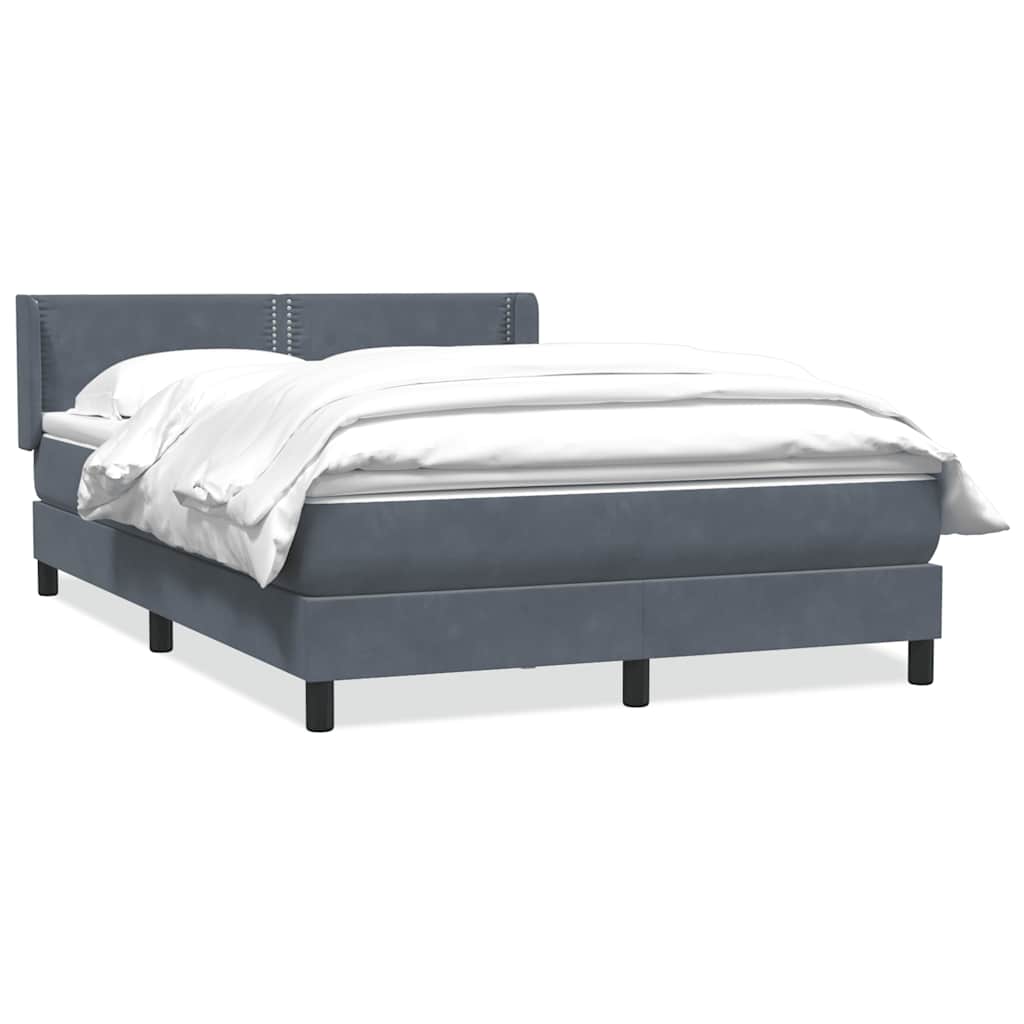 Thumbnail - vidaXL Boxspringbett mit Matratze Dunkelgrau 140x210 cm Samt