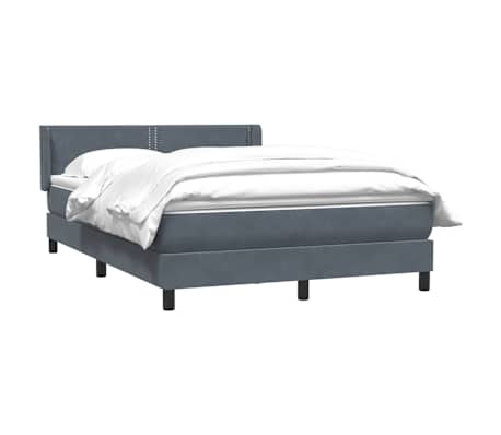 vidaXL Sommier &agrave; lattes de lit et matelas gris fonc&eacute; 140x210cm velours