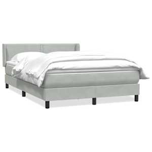 Box spring postel s matrací světle šedá 160x210 cm samet - obrázek 2