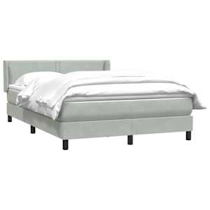 Box spring postel s matrací světle šedá 160x210 cm samet - obrázek 3