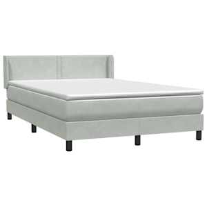 Box spring postel s matrací světle šedá 160x210 cm samet - obrázek 4
