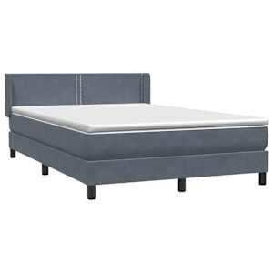 Box spring postel s matrací tmavě šedá 160x210 cm samet - obrázek 4