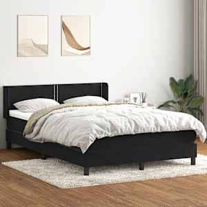 Box spring postel s matrací černá 160x210 cm samet - obrázek 1