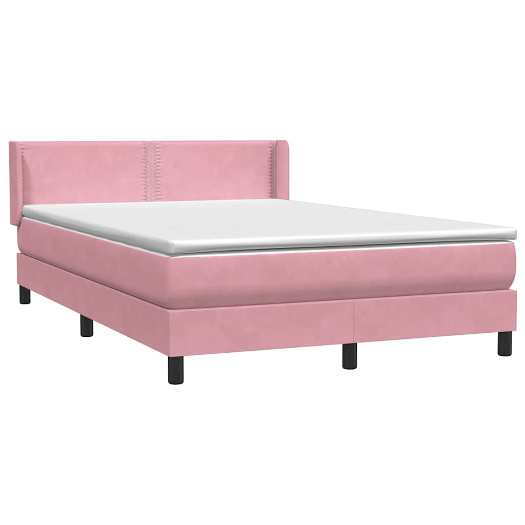 vidaXL Boxspring met matras fluweel roze 160x210 cm, foto 4