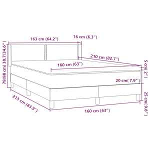 Box spring postel s matrací růžová 160x210 cm samet - obrázek 12