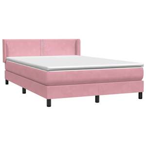 Box spring postel s matrací růžová 160x210 cm samet - obrázek 4