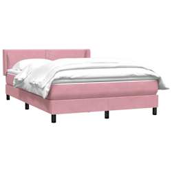 vidaXL Boxspringbett mit Matratze Rosa 160x210 cm Samt