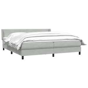 Box spring postel s matrací světle šedá 180x210 cm samet - obrázek 3