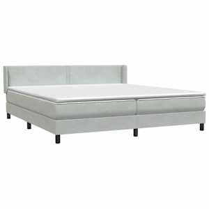 Box spring postel s matrací světle šedá 180x210 cm samet - obrázek 4