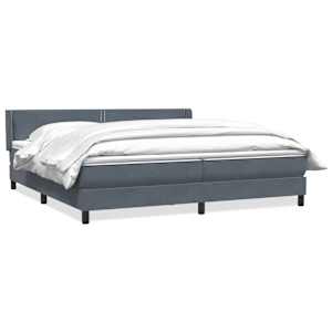 Box spring postel s matrací tmavě šedá 200x210 cm samet - obrázek 2