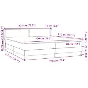 Box spring postel s matrací tmavě šedá 200x210 cm samet - obrázek 12