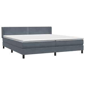 Box spring postel s matrací tmavě šedá 200x210 cm samet - obrázek 4