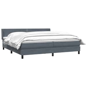 vidaXL Sommier &agrave; lattes de lit et matelas gris fonc&eacute; 200x210cm velours