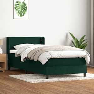 Box spring postel s matrací tmavě zelená 200x210 cm samet - obrázek 1