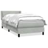 vidaXL Box Vedruvoodi madratsiga Helehall 80x220 cm samet
