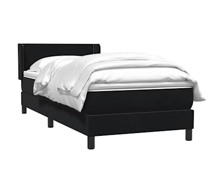 vidaXL Boxspringbett mit Matratze Schwarz 80x220 cm Samt