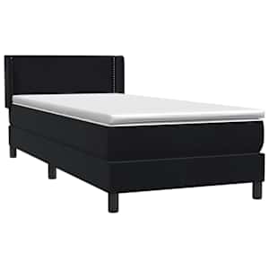Box spring postel s matrací černý 80x220 cm samet - obrázek 4
