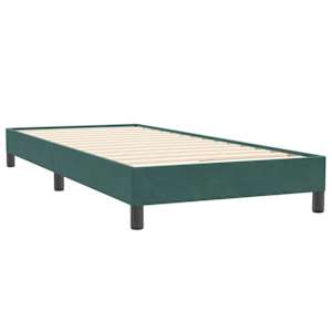 Box spring postel s matrací tmavě zelená 80x220 cm samet - obrázek 5