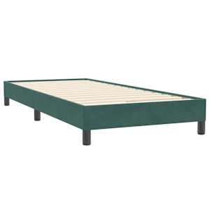 Box spring postel s matrací tmavě zelená 90x220 cm samet - obrázek 5