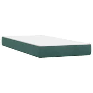 Box spring postel s matrací tmavě zelená 90x220 cm samet - obrázek 6