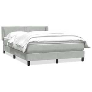 Box spring postel s matrací světle šedá 160x220 cm samet - obrázek 2