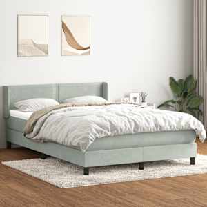 Box spring postel s matrací světle šedá 160x220 cm samet