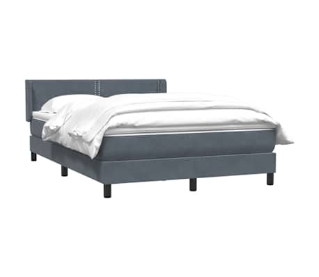 vidaXL Cama box spring con colch&oacute;n terciopelo gris oscuro 160x220 cm