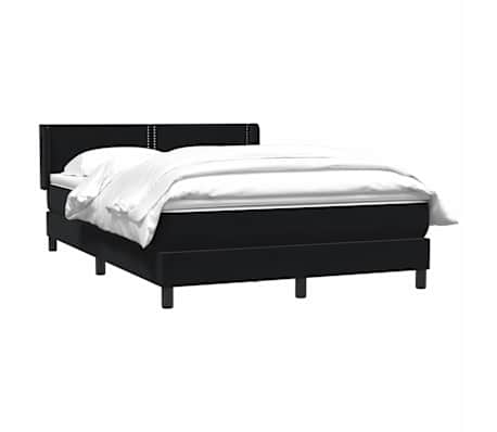 vidaXL Sommier &agrave; lattes de lit avec matelas noir 160x220 cm velours