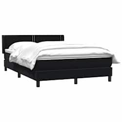 vidaXL Boxspringbett mit Matratze Schwarz 160x220 cm Samt