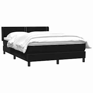 vidaXL Sommier &agrave; lattes de lit avec matelas noir 160x220 cm velours