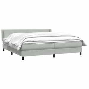 Box spring postel s matrací světle šedá 180x220 cm samet - obrázek 3