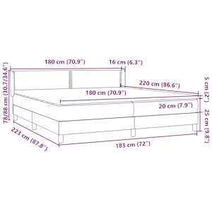 Box spring postel s matrací světle šedá 180x220 cm samet - obrázek 12