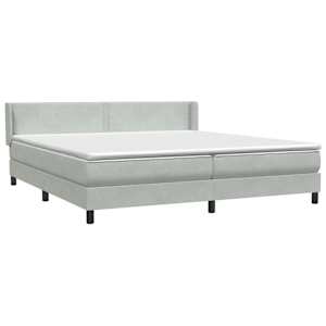 Box spring postel s matrací světle šedá 180x220 cm samet - obrázek 4
