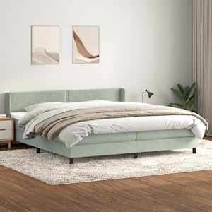 Box spring postel s matrací světle šedá 180x220 cm samet - obrázek 1