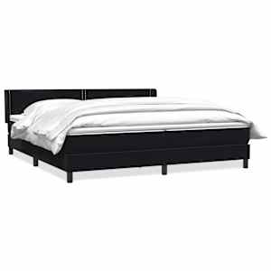 Box spring postel s matrací černá 200x220 cm samet - obrázek 2