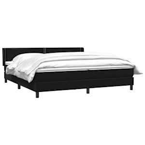 Box spring postel s matrací černá 200x220 cm samet - obrázek 3