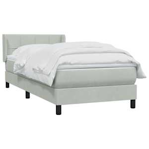 Box spring postel s matrací světle šedá 80x210 cm samet - obrázek 3