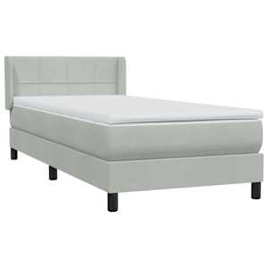 Box spring postel s matrací světle šedá 80x210 cm samet - obrázek 4