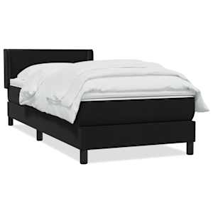 Box spring postel s matrací černá 90x210 cm samet - obrázek 2