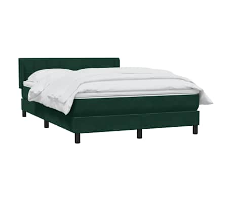 vidaXL Sommier &agrave; lattes de lit et matelas vert fonc&eacute; 140x210cm velours