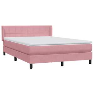 Box spring postel s matrací růžová 140x210 cm samet - obrázek 4