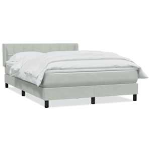 Box spring postel s matrací světle šedá 160x210 cm samet - obrázek 2