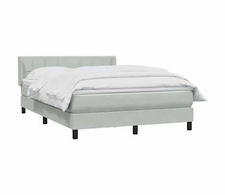 vidaXL Sommier &agrave; lattes de lit et matelas gris clair 160x210cm velours