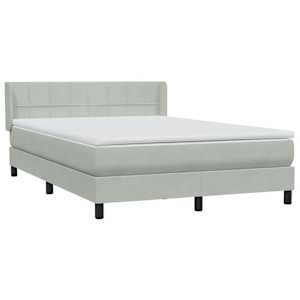 Box spring postel s matrací světle šedá 160x210 cm samet - obrázek 4